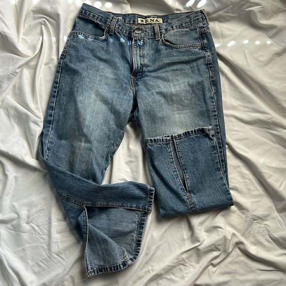 Zena cropped jeans with slits / open leg in back sz12 - Picture 1 of 3